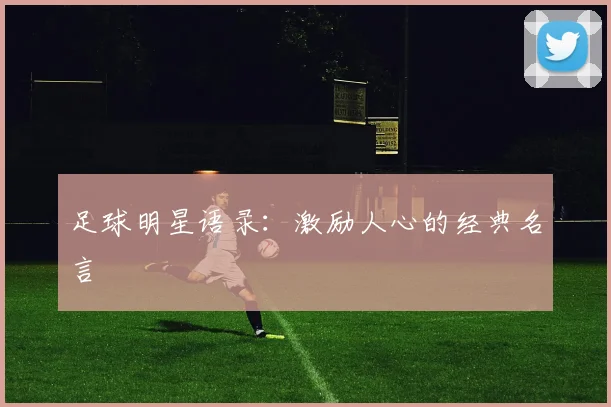 足球明星语录：激励人心的经典名言